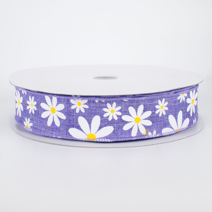 1.5" Daisy Flower Ribbon: Lavender (50 Yards)