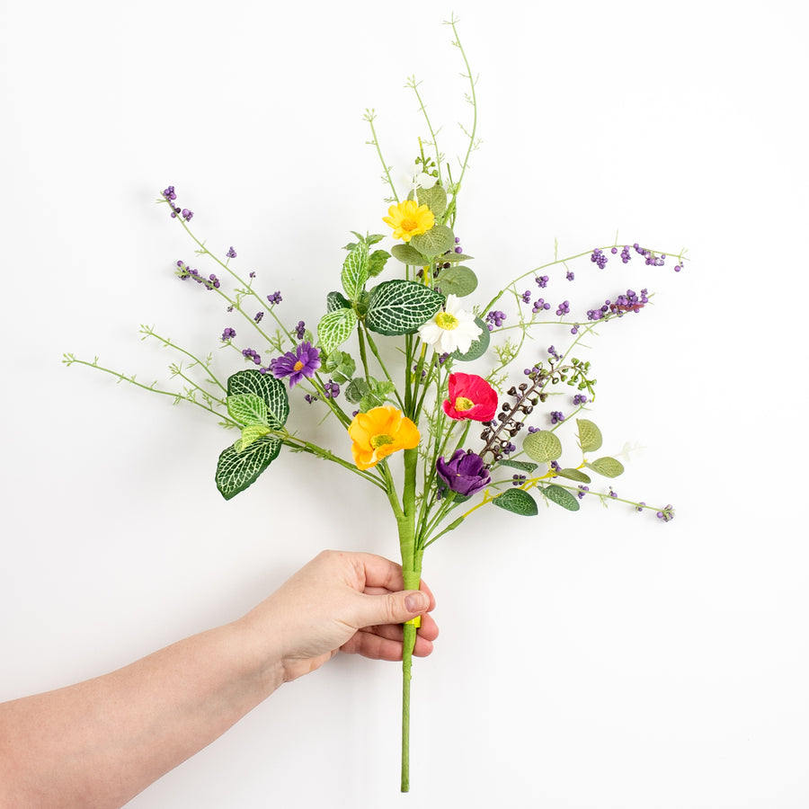 20" Daisy, Poppy, Leaves Pick detail photo 3