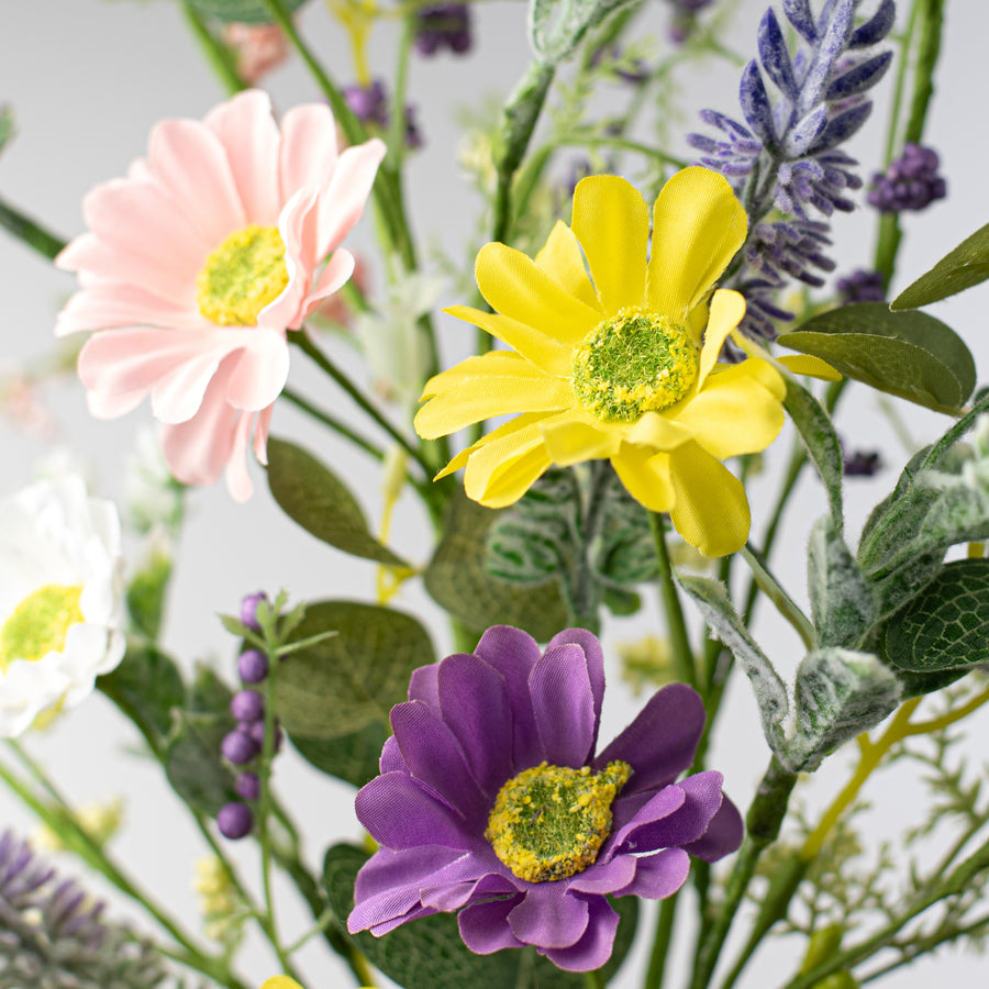 25" Daisy Spray: Purple, Pink, Yellow Lifestyle Photo