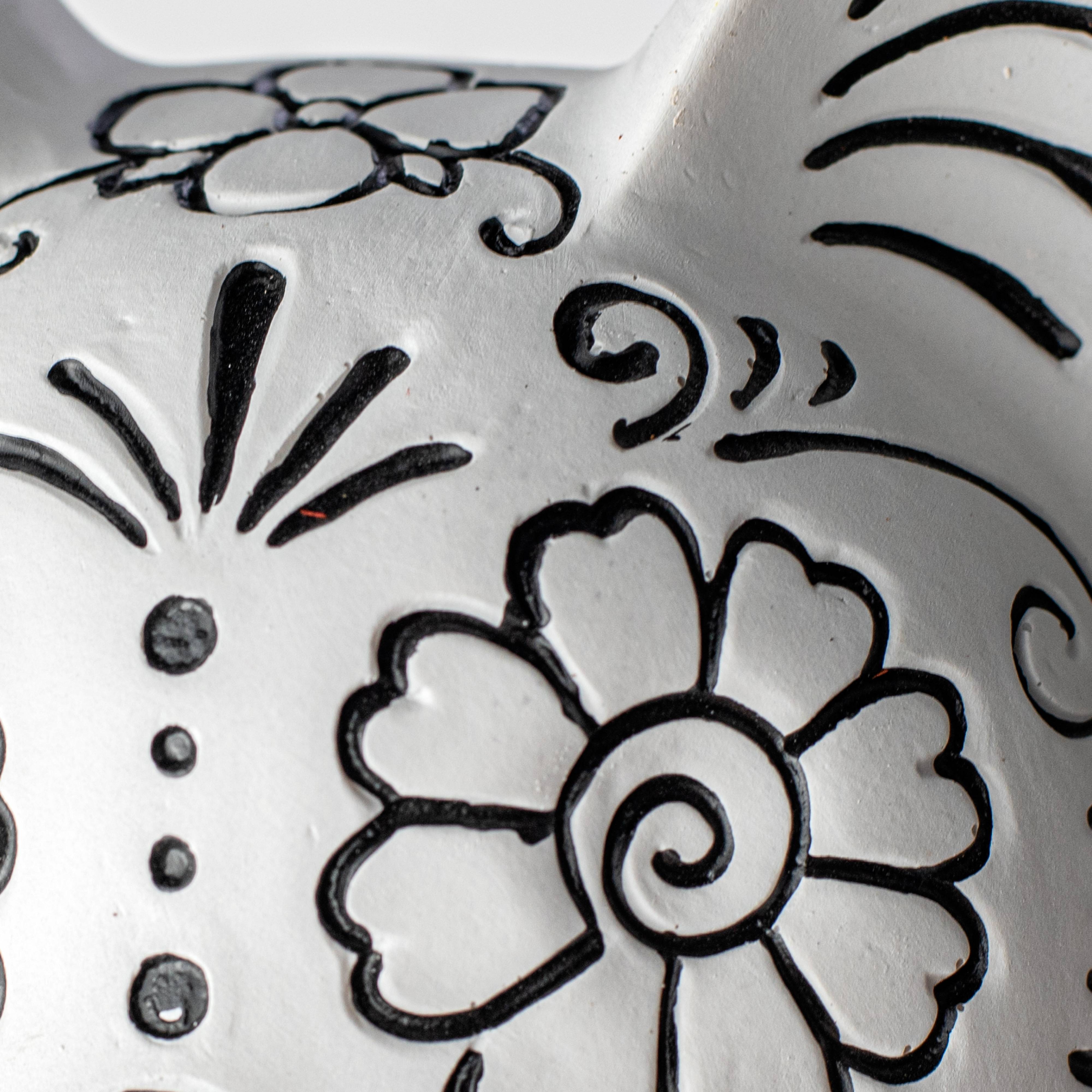 6" Day of the Dead Cat Head Decor detail photo 3
