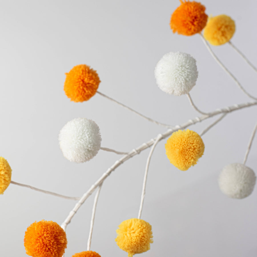 5' Pom Pom Wire Garland: Candy Corn Hues