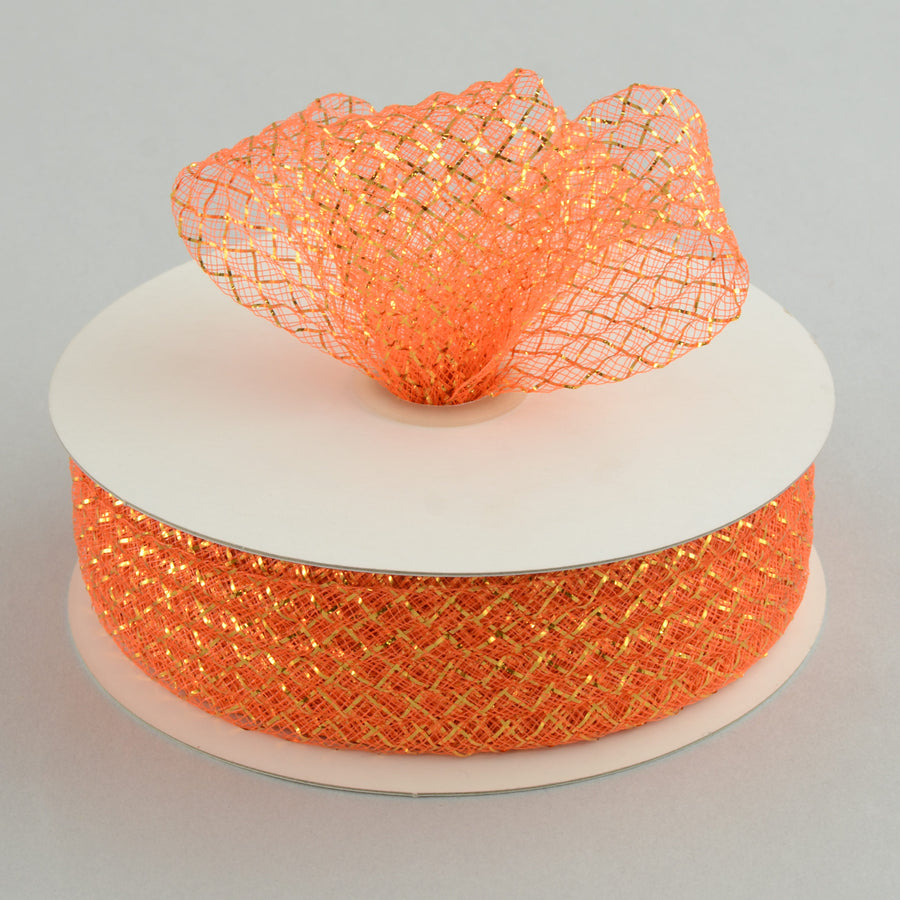 1.5" Deco Flex Mesh Ribbon: Metallic Orange (30 Yards) Lifestyle Photo