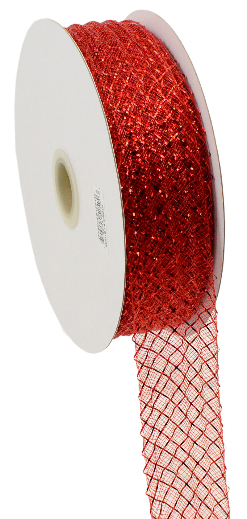 1.5" Deco Flex Mesh Ribbon: Metallic Red (30 Yards) detail photo 4