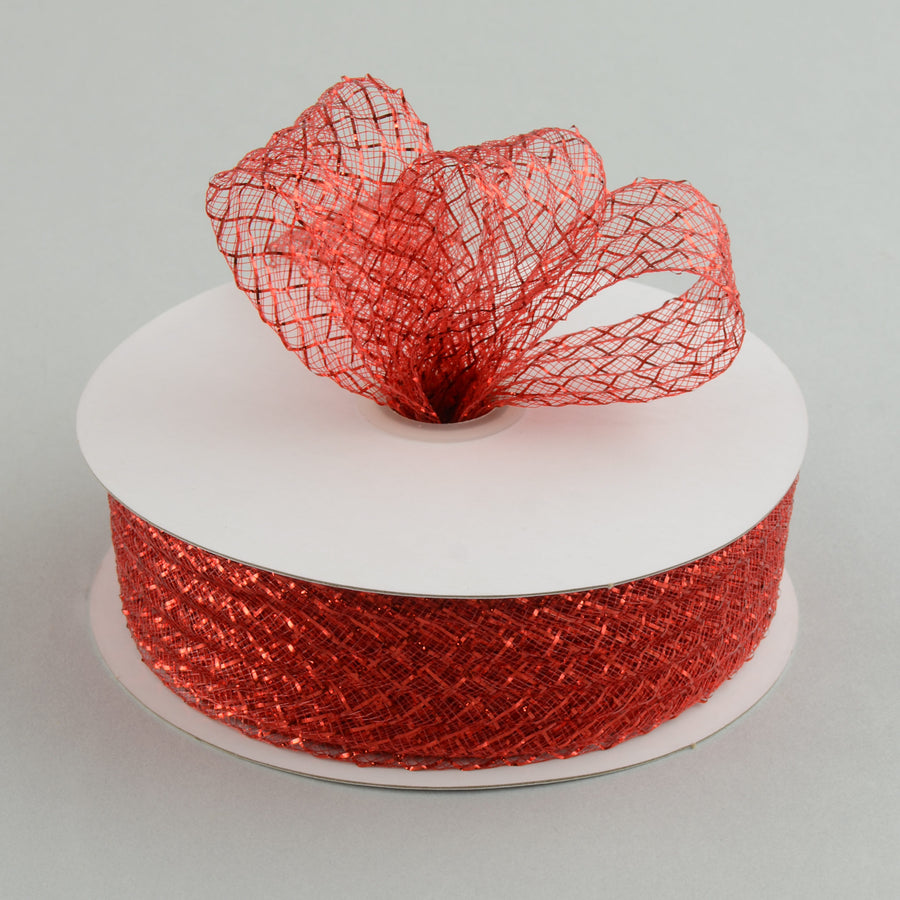 1.5" Deco Flex Mesh Ribbon: Metallic Red (30 Yards) Lifestyle Photo