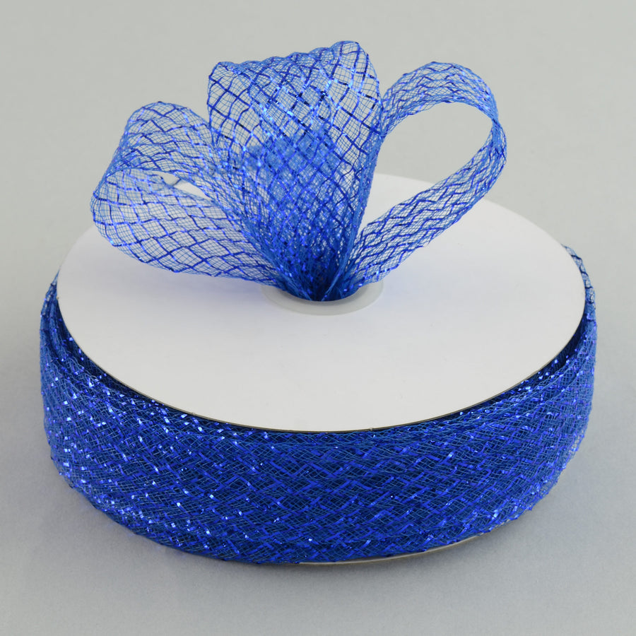 1.5" Deco Flex Mesh Ribbon: Metallic Royal Blue (30 Yards) Lifestyle Photo