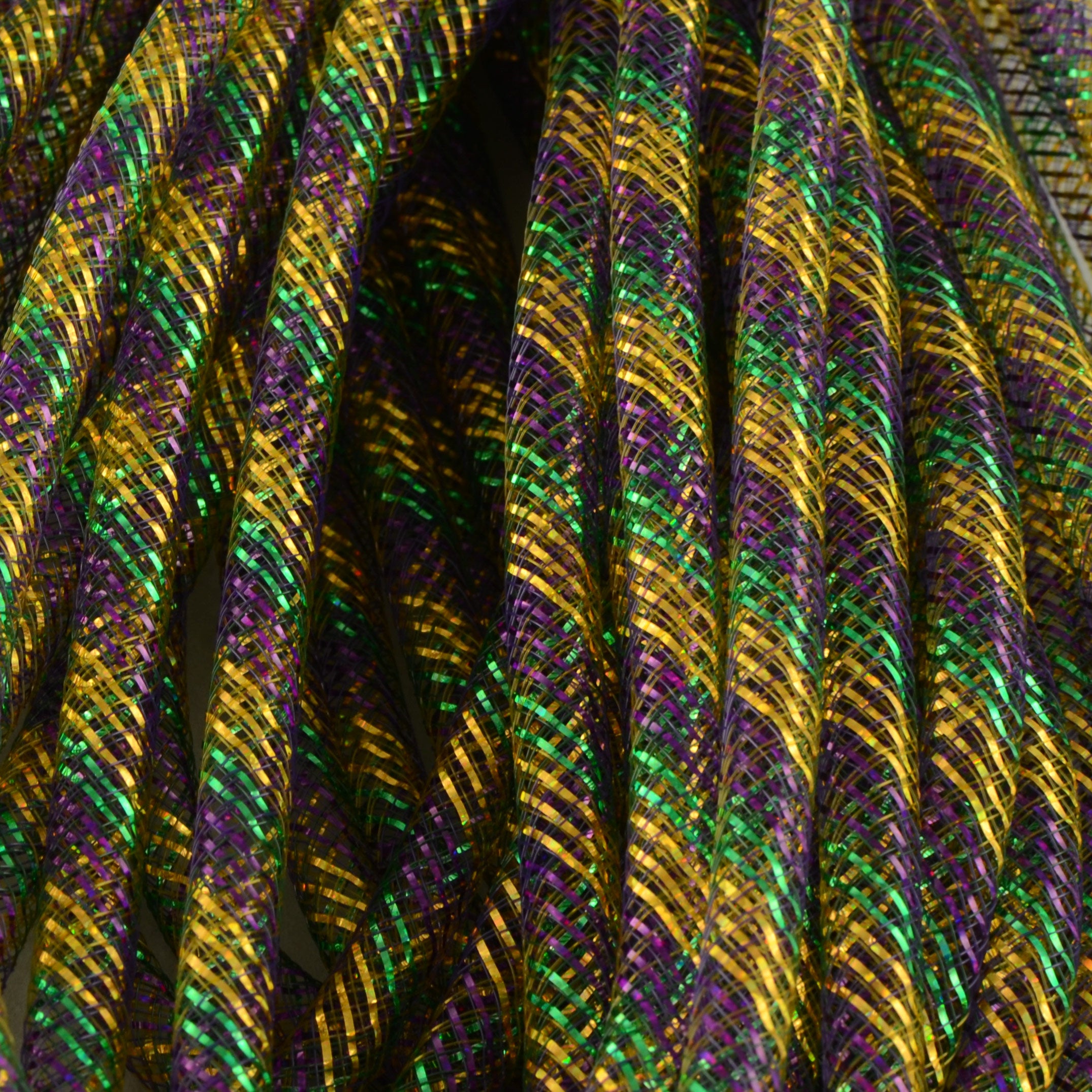 Deco Flex Tubing Ribbon: Mardi Gras (30 Yards) Lifestyle Photo