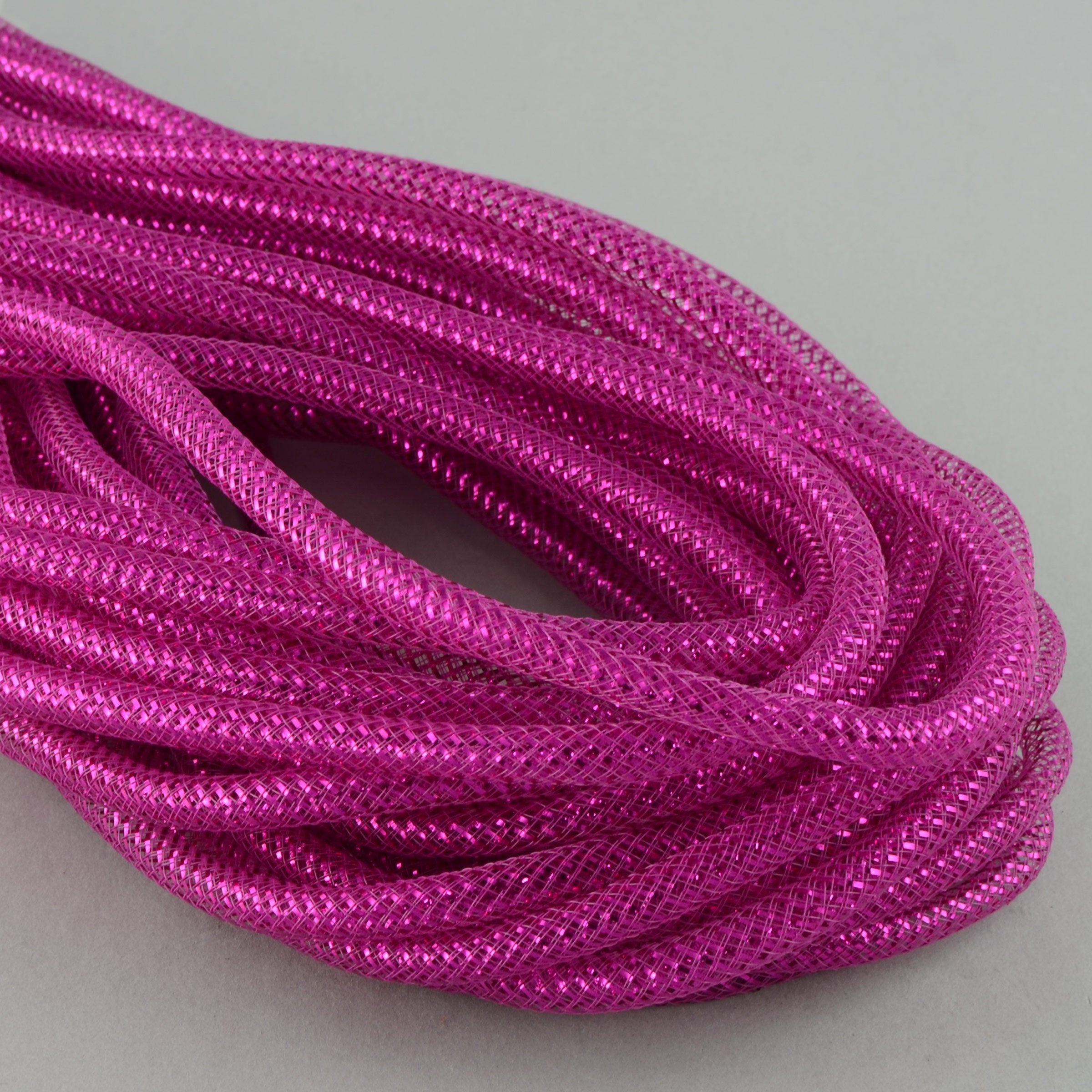 Deco Flex Tubing Ribbon: Metallic Fuchsia (30 Yards) Item Number: RE300450