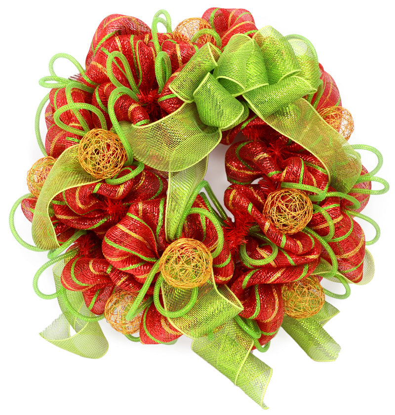 Deco Flex Tubing Ribbon: Metallic Lime (30 Yards) detail photo 3
