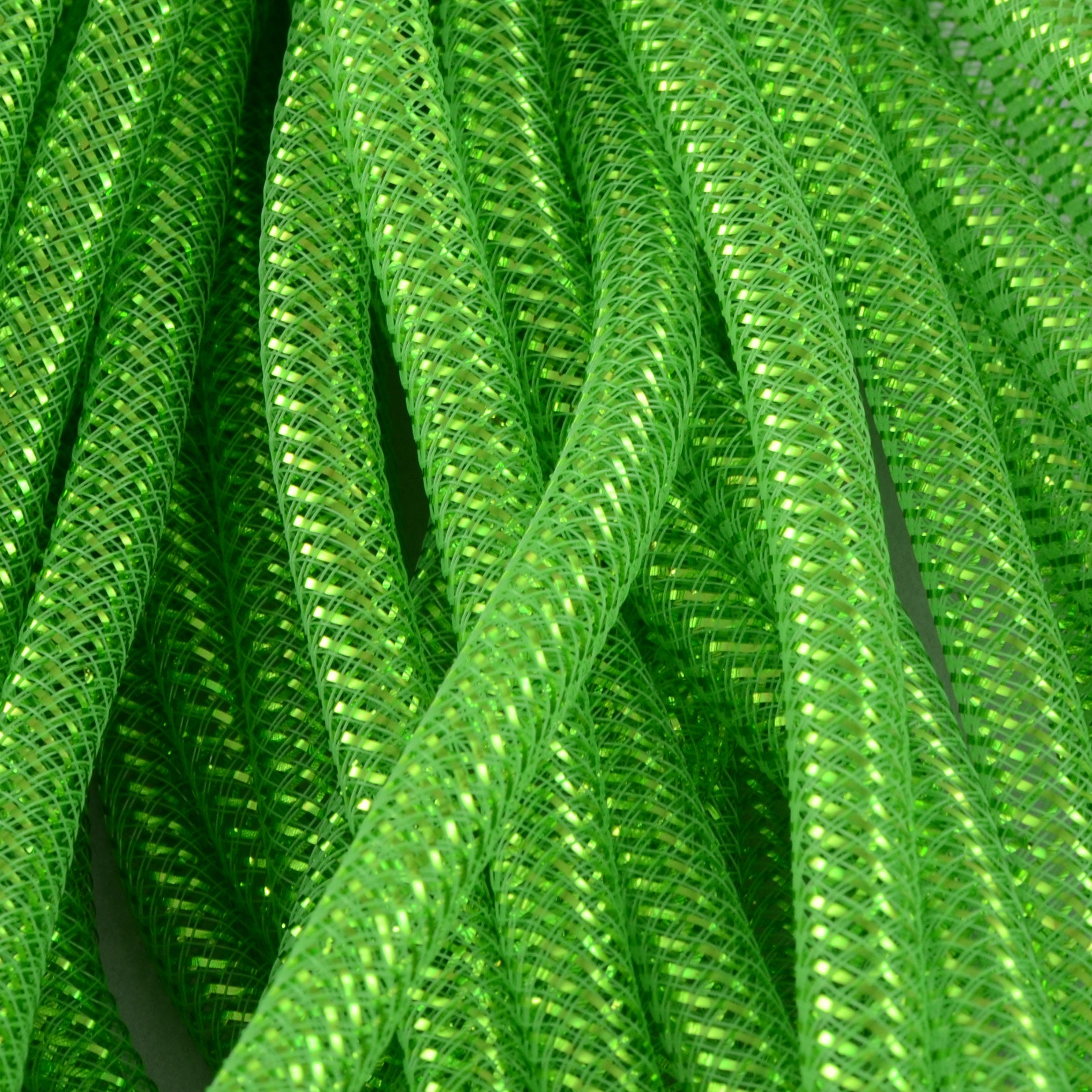 Deco Flex Tubing Ribbon: Metallic Lime (30 Yards) Lifestyle Photo