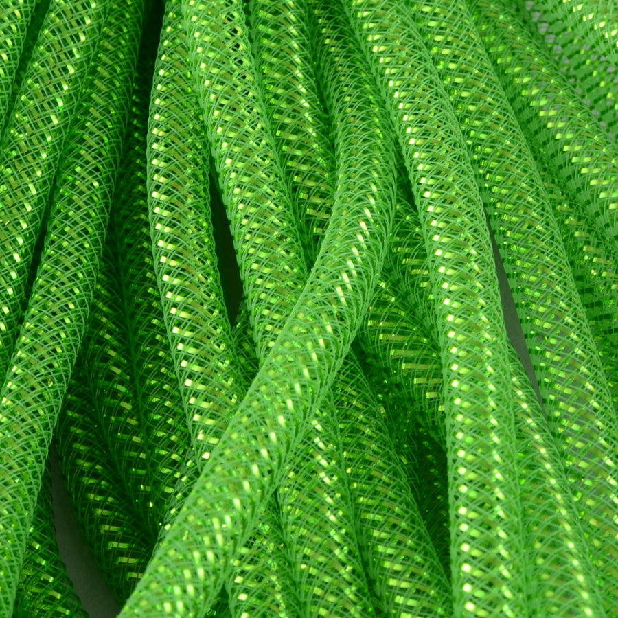 Deco Flex Tubing Ribbon: Metallic Lime (30 Yards) Lifestyle Photo