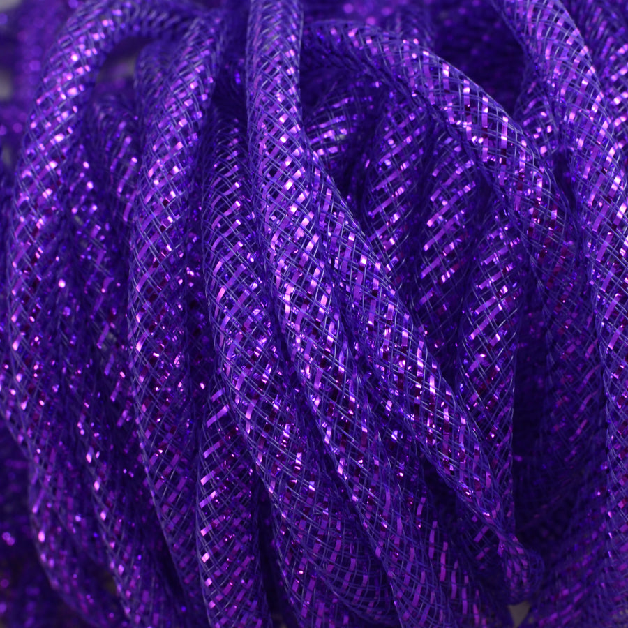 Deco Flex Tubing Ribbon: Metallic Purple With Bright Purple Foil (30 Yards) Lifestyle Photo
