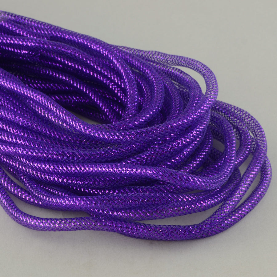 Deco Flex Tubing Ribbon: Metallic Purple With Bright Purple Foil (30 Yards) Item Number: RE302423