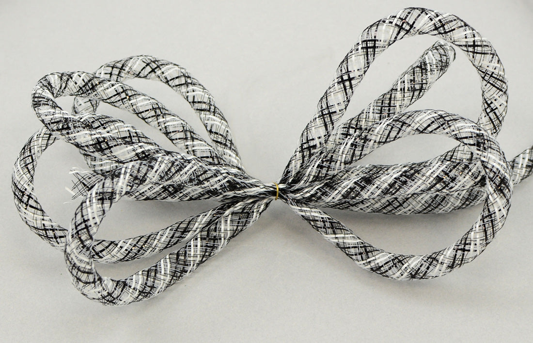 Deco Flex Tubing Ribbon: Striped Black/White (30 Yards) detail photo 3