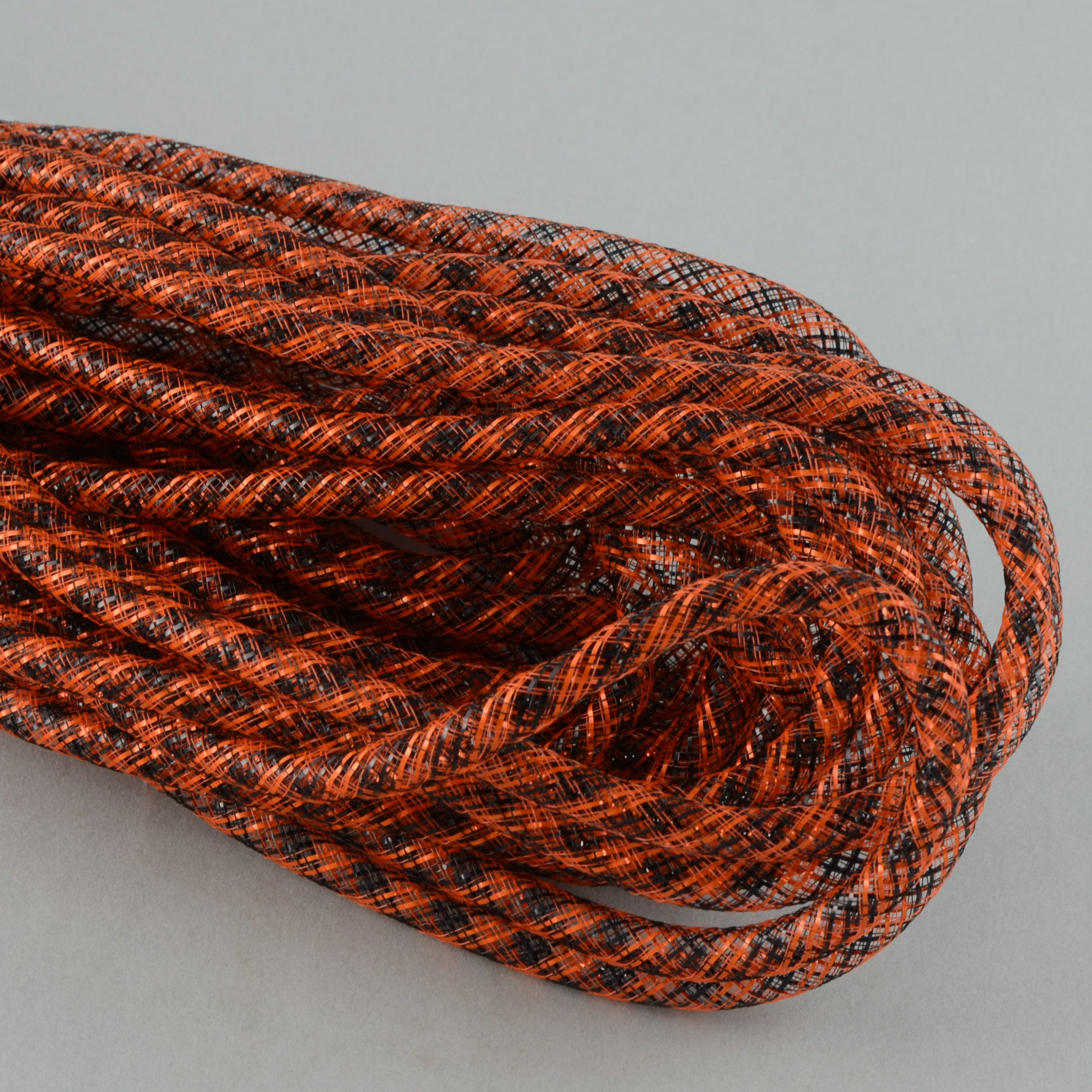 Deco Flex Tubing Ribbon: Striped Orange/Black (30 Yards) Item Number: RE3025M4
