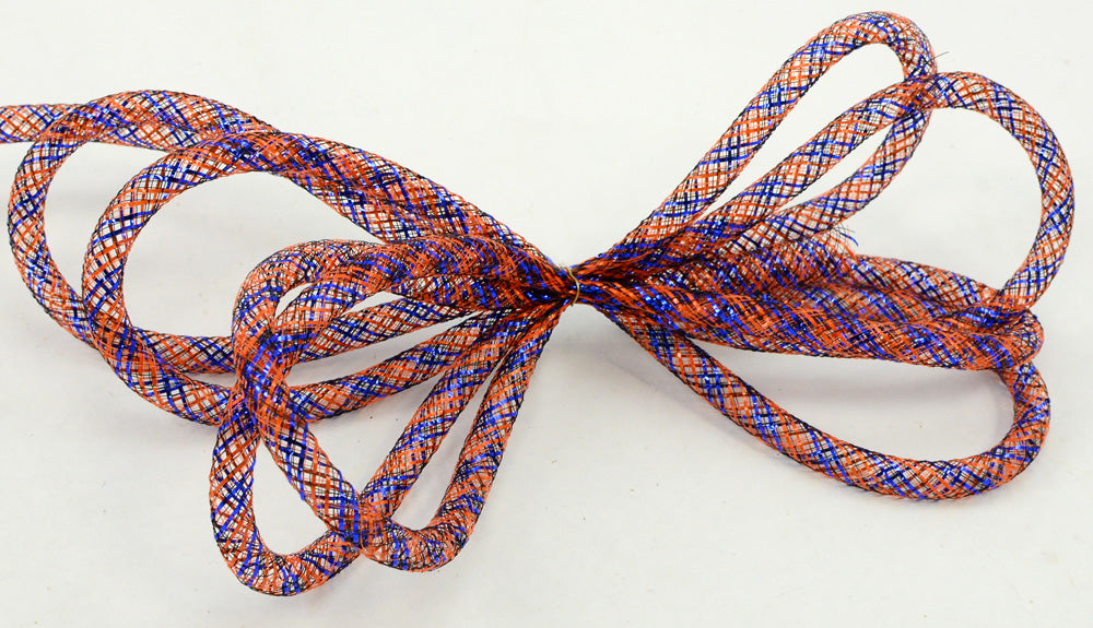 Deco Flex Tubing Ribbon: Striped Orange/Navy (30 Yards) detail photo 3