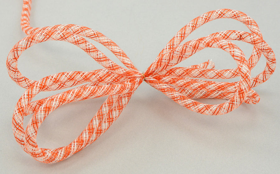 Deco Flex Tubing Ribbon: Striped Orange/White (30 Yards) detail photo 3