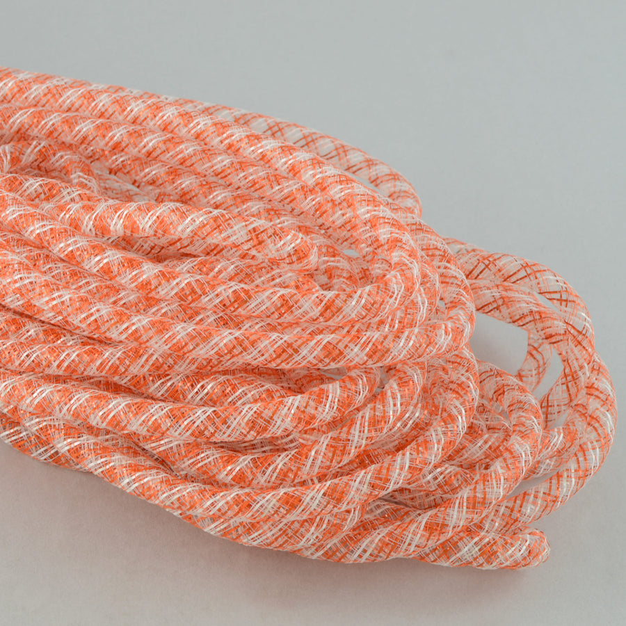 Deco Flex Tubing Ribbon: Striped Orange/White (30 Yards) Item Number: RE3025M1