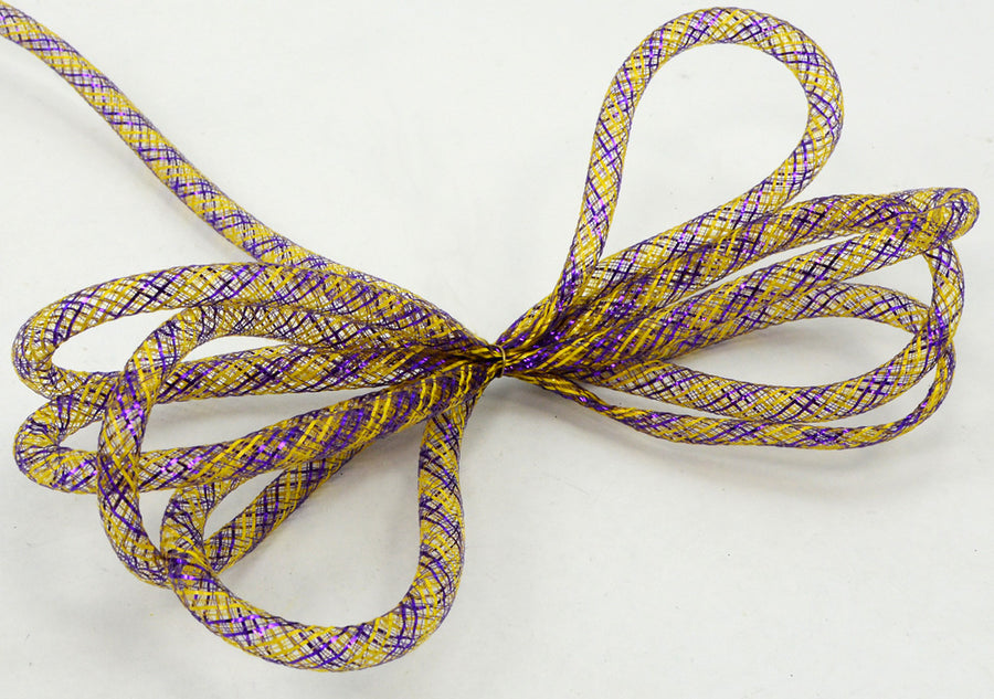 Deco Flex Tubing Ribbon: Striped Purple/Gold (30 Yards) detail photo 3