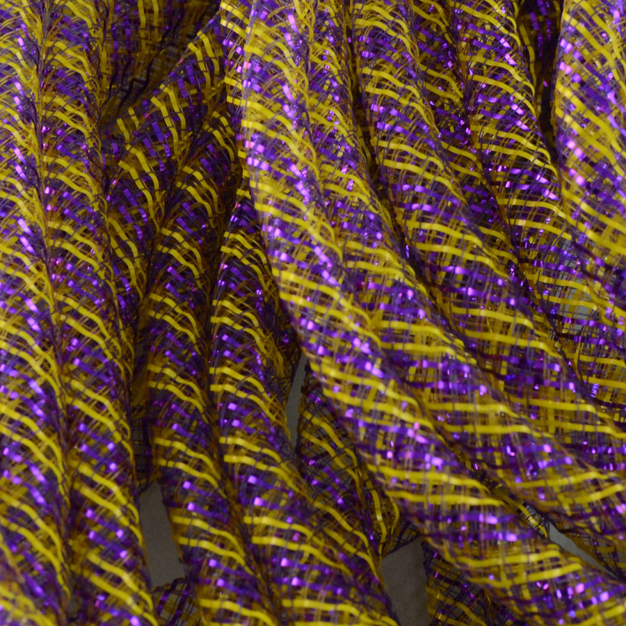 Deco Flex Tubing Ribbon: Striped Purple/Gold (30 Yards) Lifestyle Photo