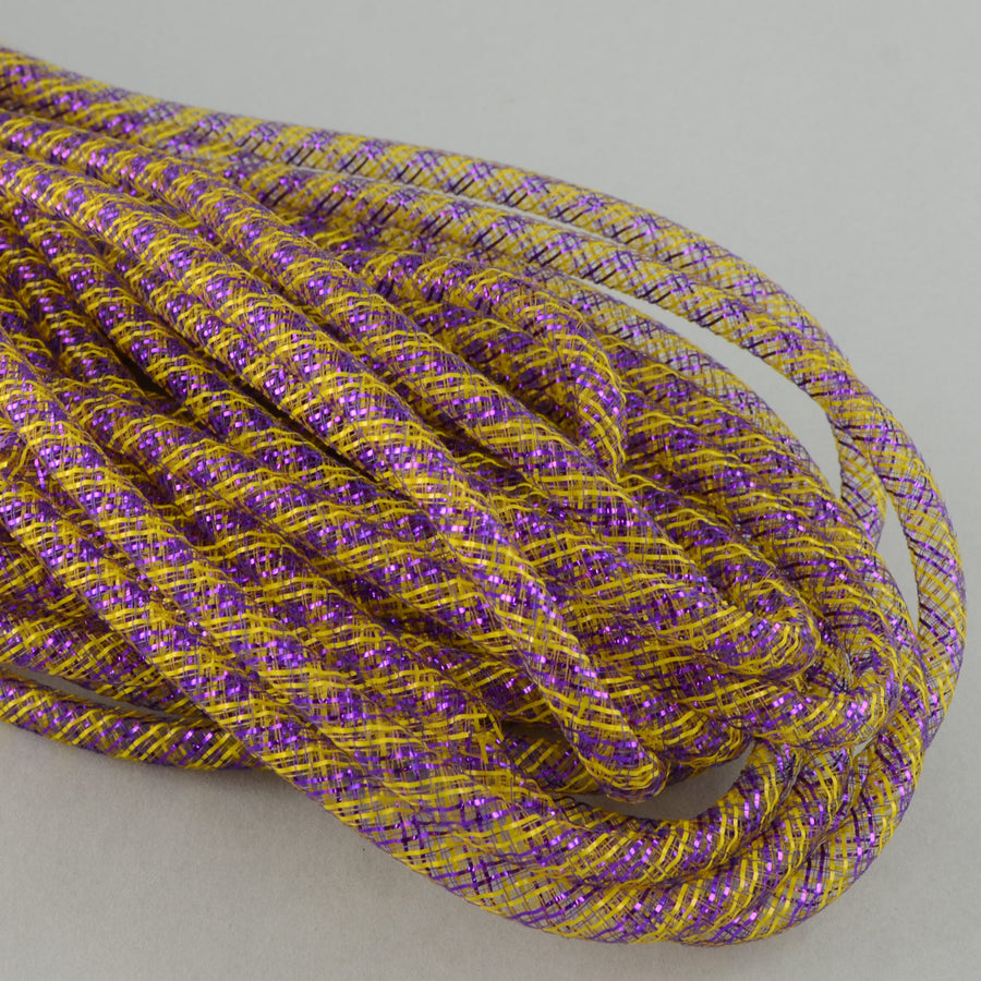 Deco Flex Tubing Ribbon: Striped Purple/Gold (30 Yards) Item Number: RE3025M7