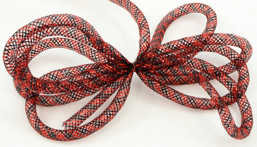 Deco Flex Tubing Ribbon: Striped Red/Black (30 Yards) detail photo 3