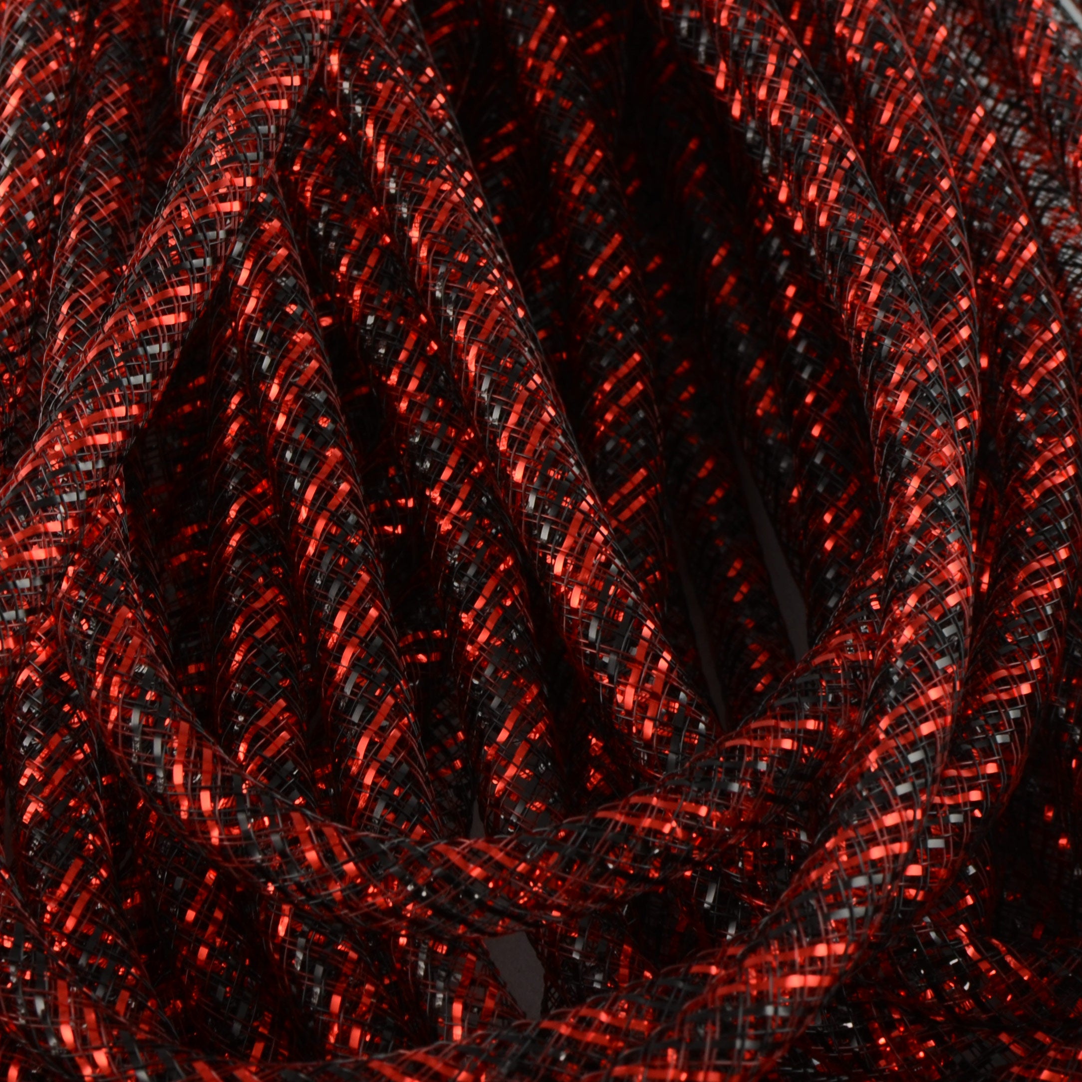 Deco Flex Tubing Ribbon: Striped Red/Black (30 Yards) Lifestyle Photo
