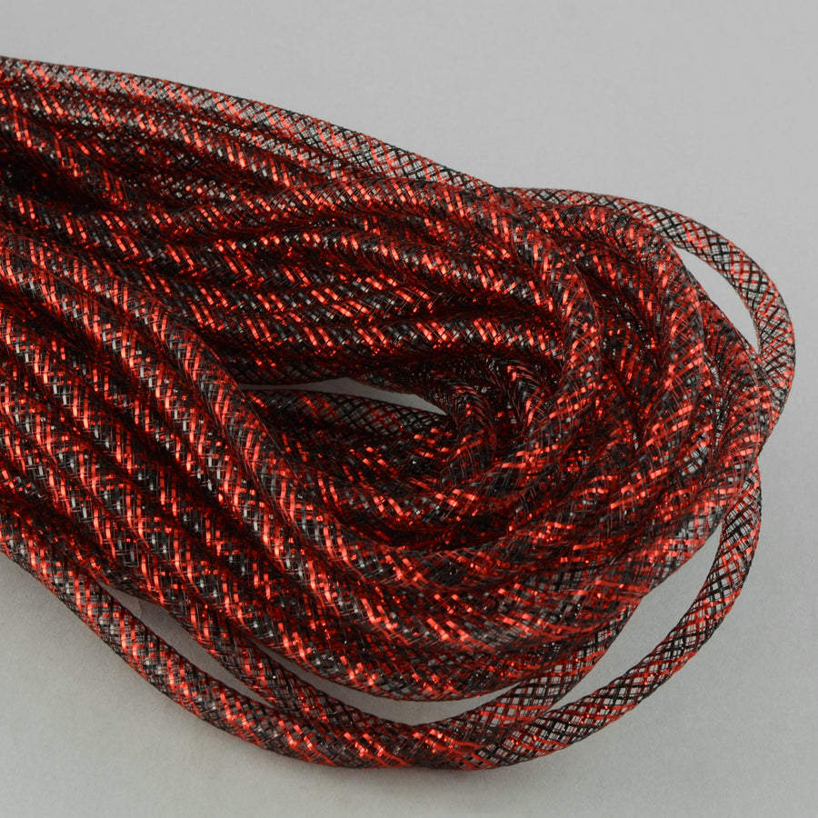 Deco Flex Tubing Ribbon: Striped Red/Black (30 Yards) Item Number: RE3010K1