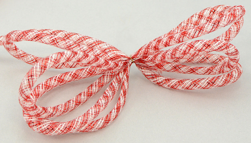 Deco Flex Tubing Ribbon: Striped Red/White (30 Yards) detail photo 3