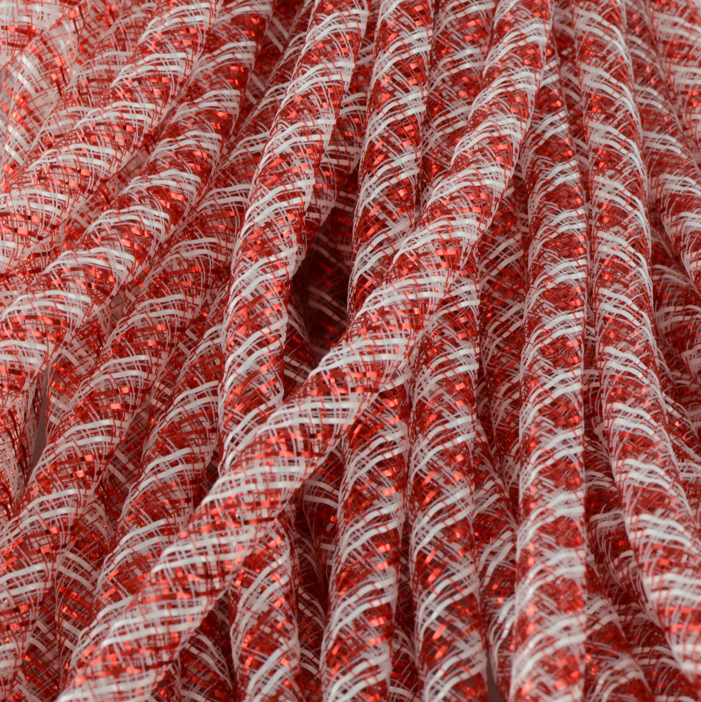 Deco Flex Tubing Ribbon: Striped Red/White (30 Yards) Lifestyle Photo