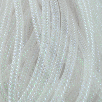 Deco Flex Tubing Ribbon: White Iridescent (30 Yards) Lifestyle Photo