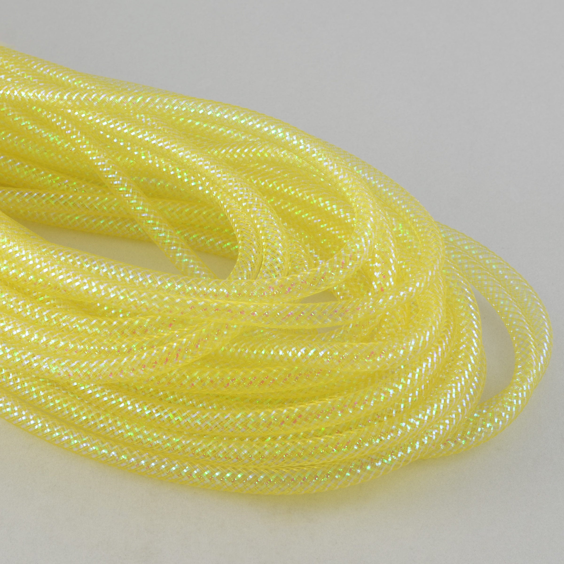 Deco Flex Tubing Ribbon: Yellow Iridescent (30 Yards) Item Number: RE300129