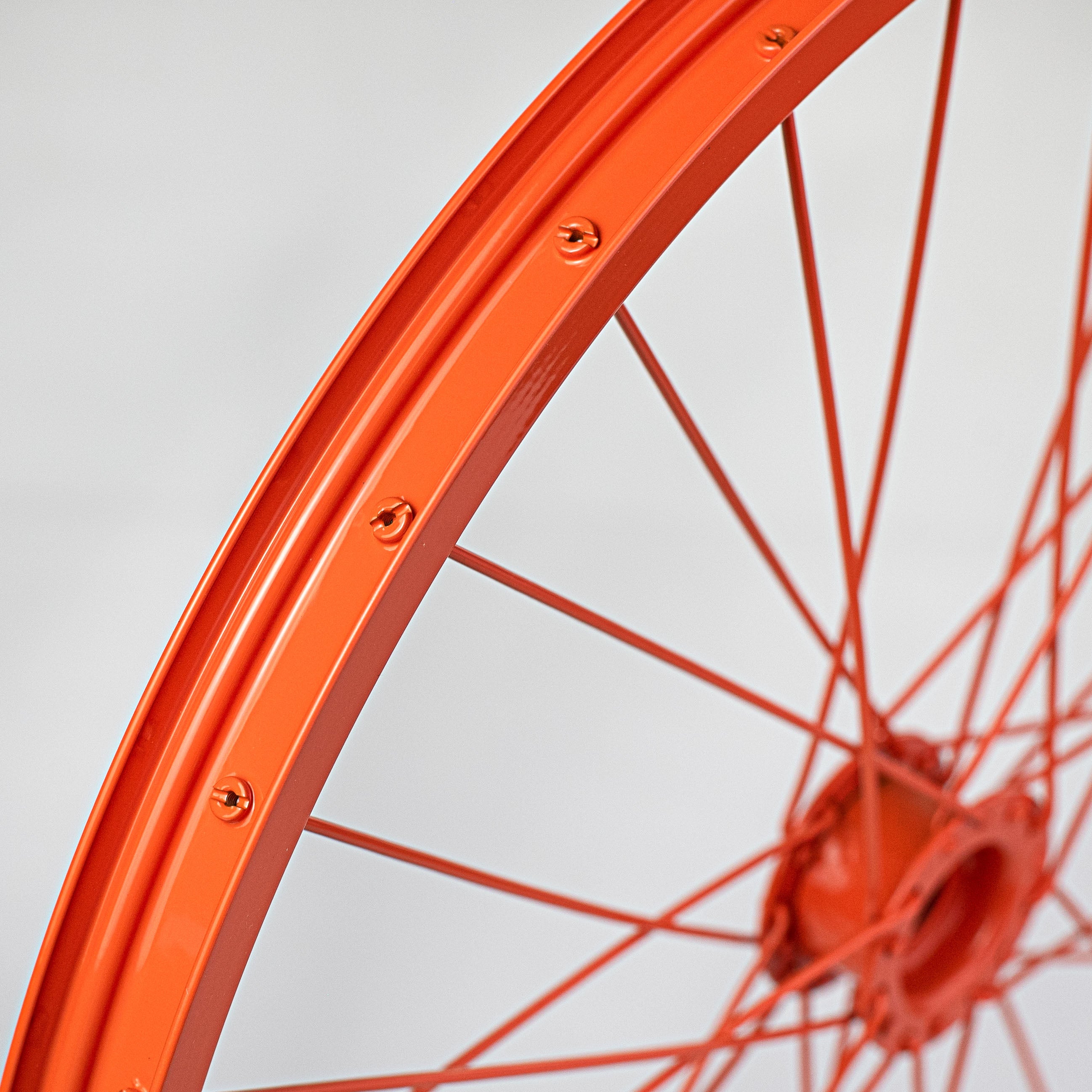 16" Decorative Bicycle Rim: Orange detail photo 3
