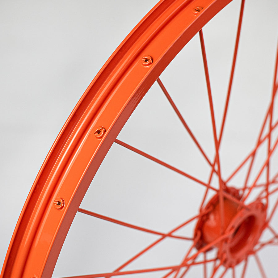 16" Decorative Bicycle Rim: Orange detail photo 3