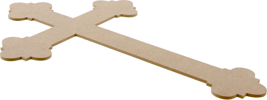 20" Decorative Quatrefoil Wooden Cross: Natural detail photo 3