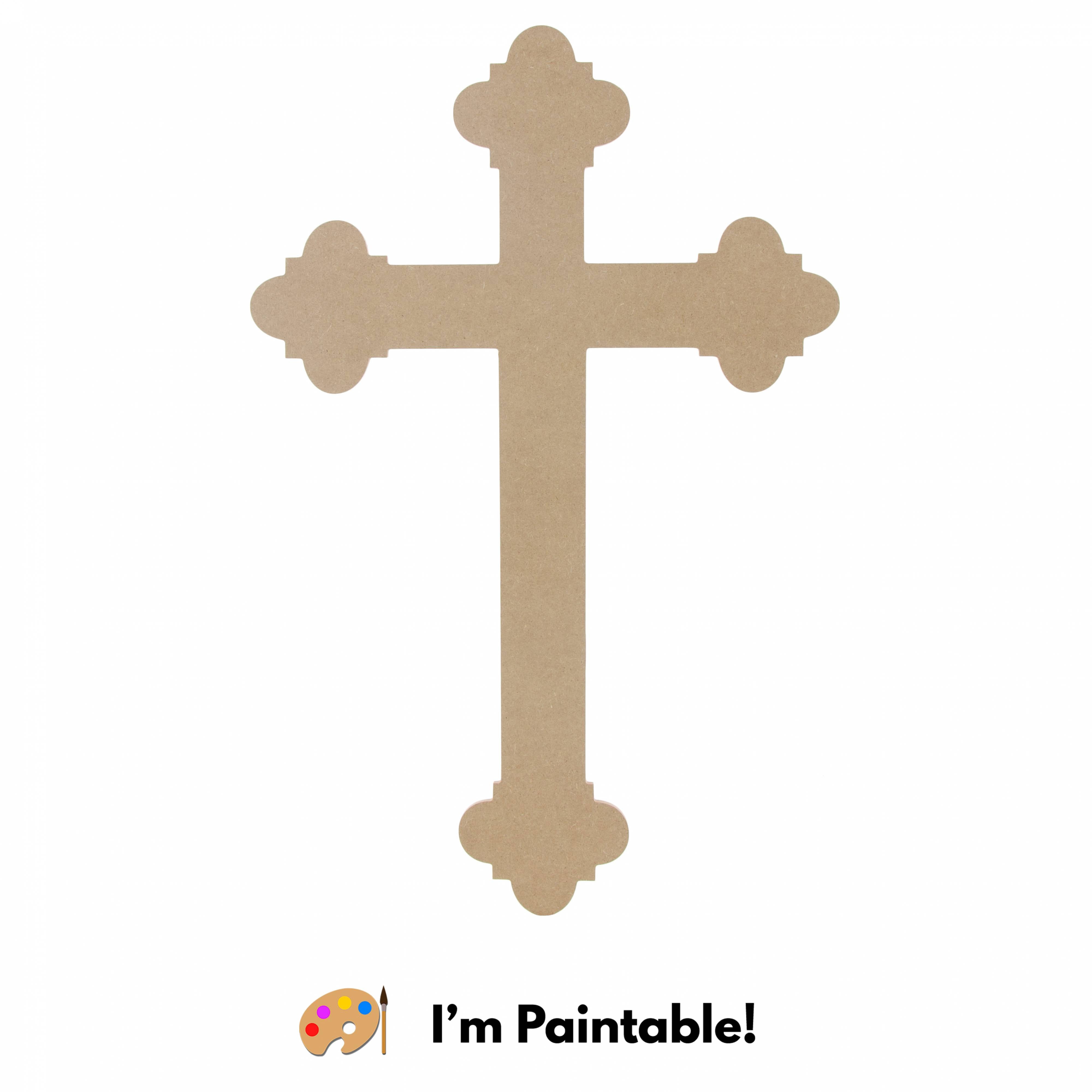20" Decorative Quatrefoil Wooden Cross: Natural Item Number: AB2229