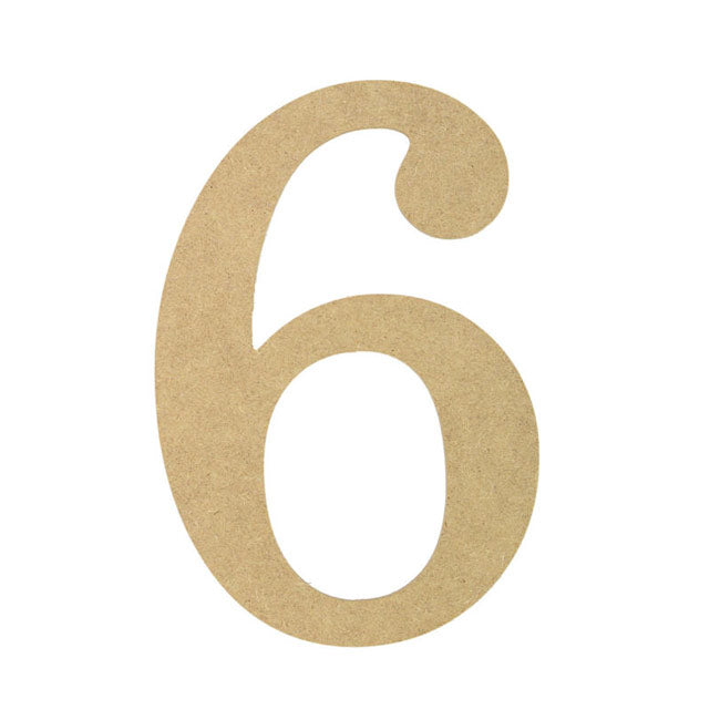 10" Decorative Wood Number: 6 Item Number: AB2057