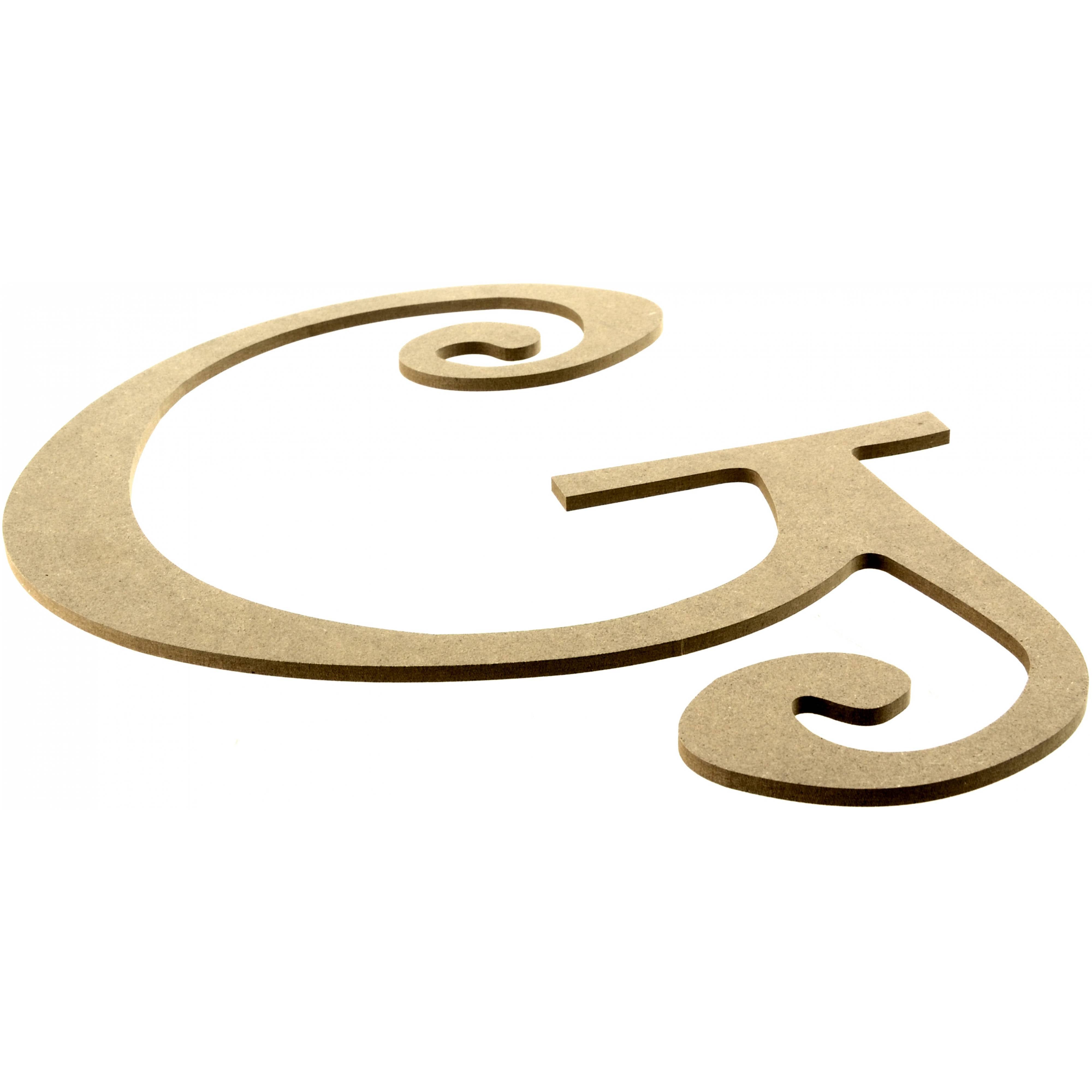 14" Decorative Wooden Curly Letter: G Lifestyle Photo