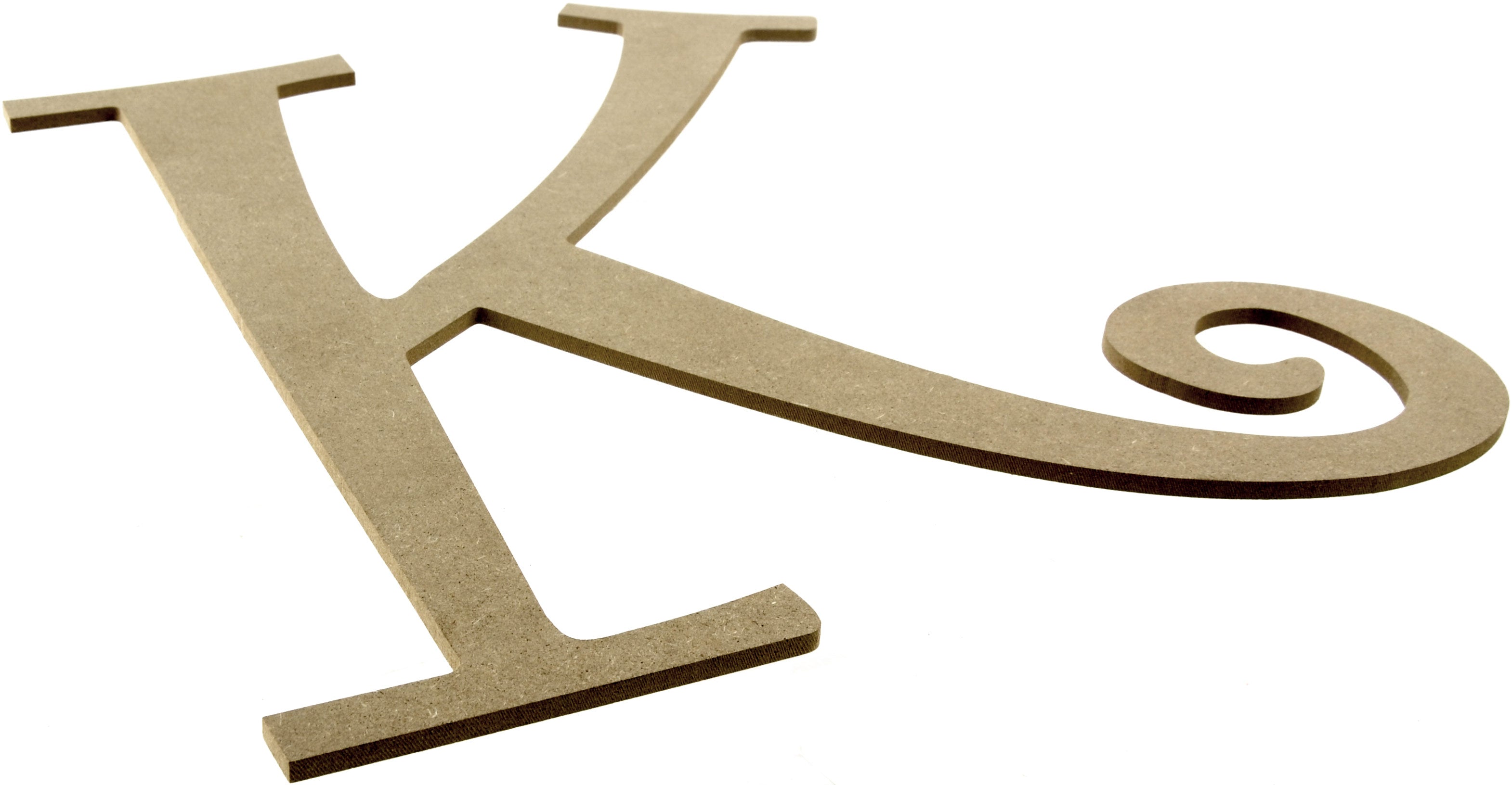 14" Decorative Wooden Curly Letter: K Lifestyle Photo