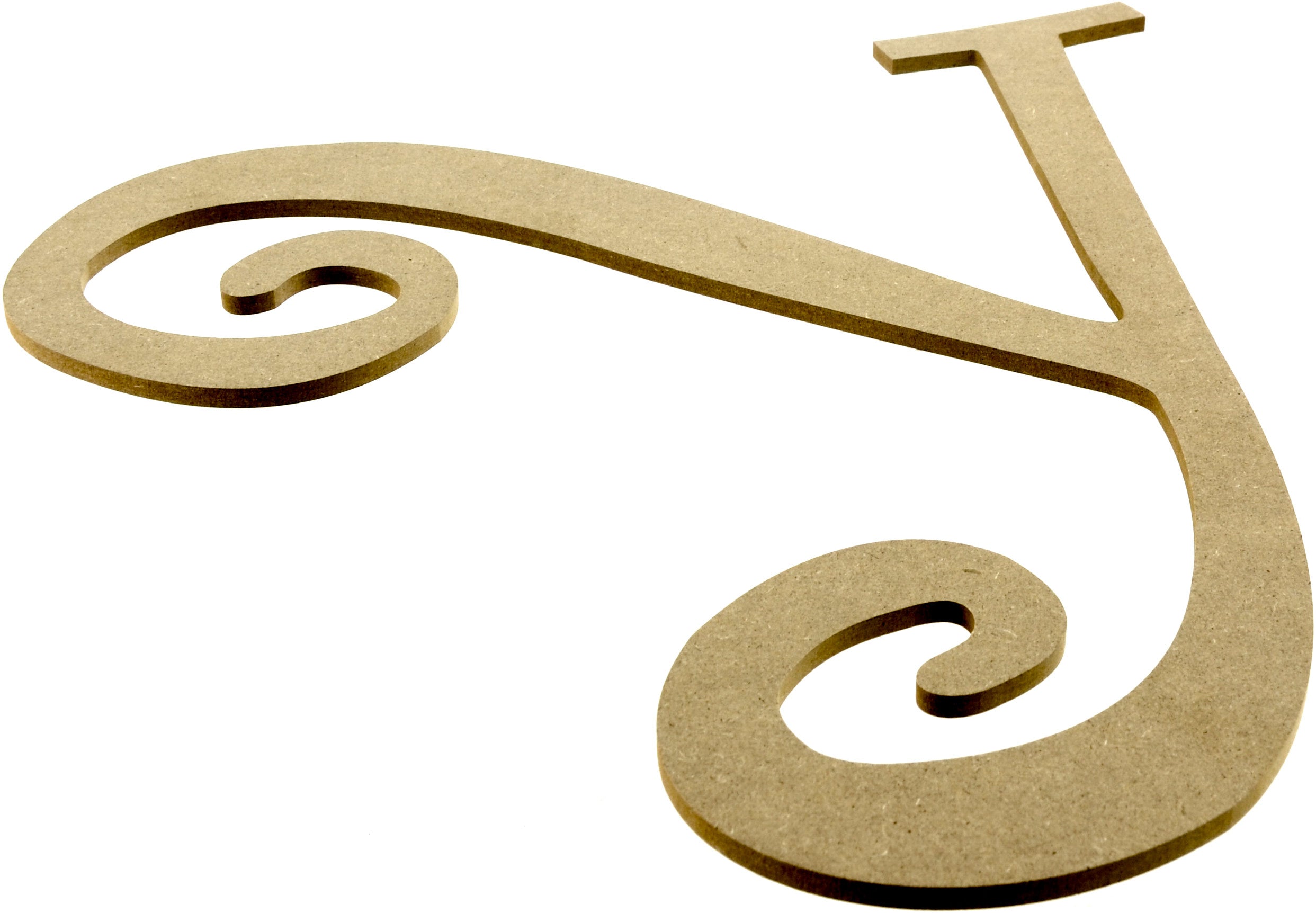 14" Decorative Wooden Curly Letter: Y Lifestyle Photo