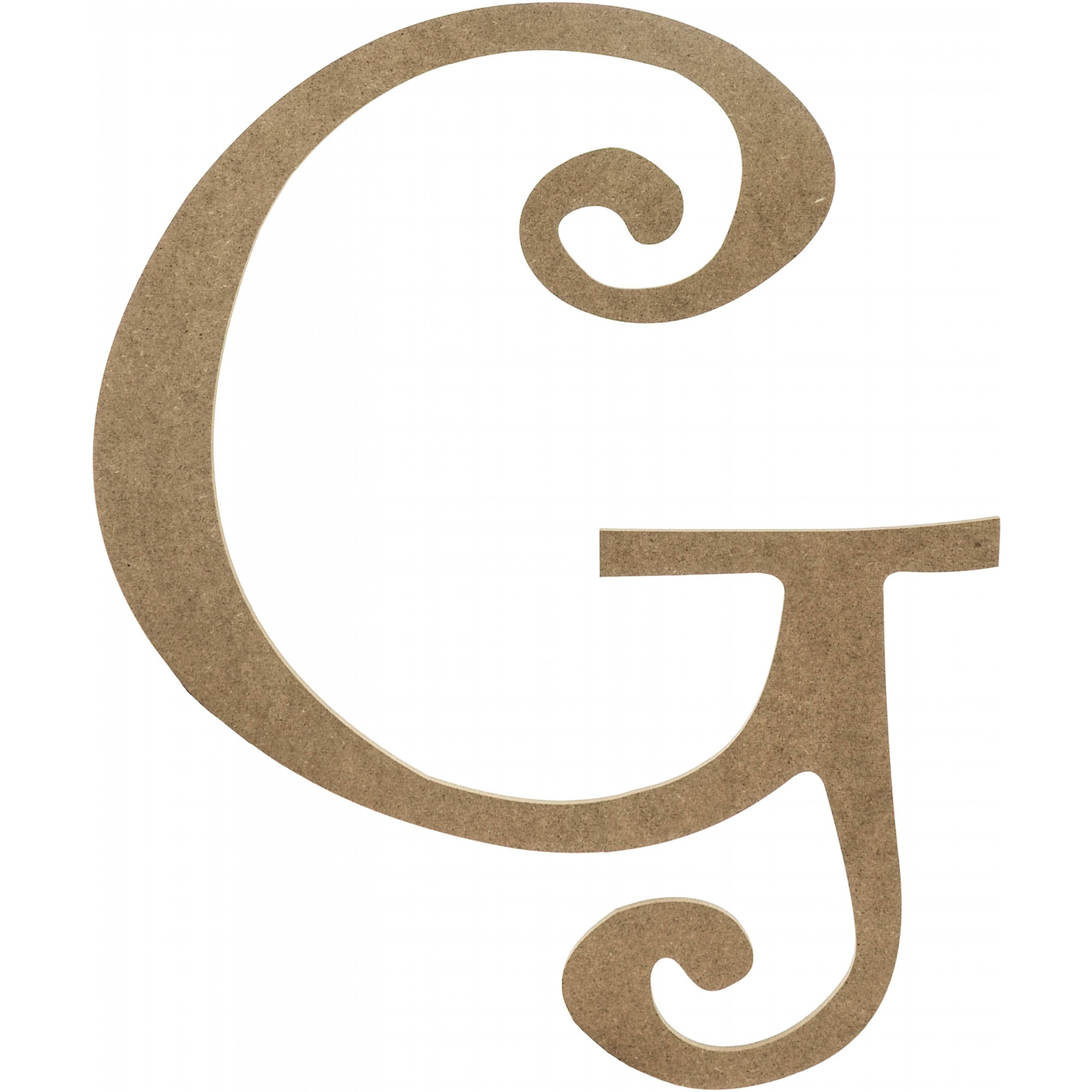 14" Decorative Wooden Curly Letter: G Item Number: AB2151