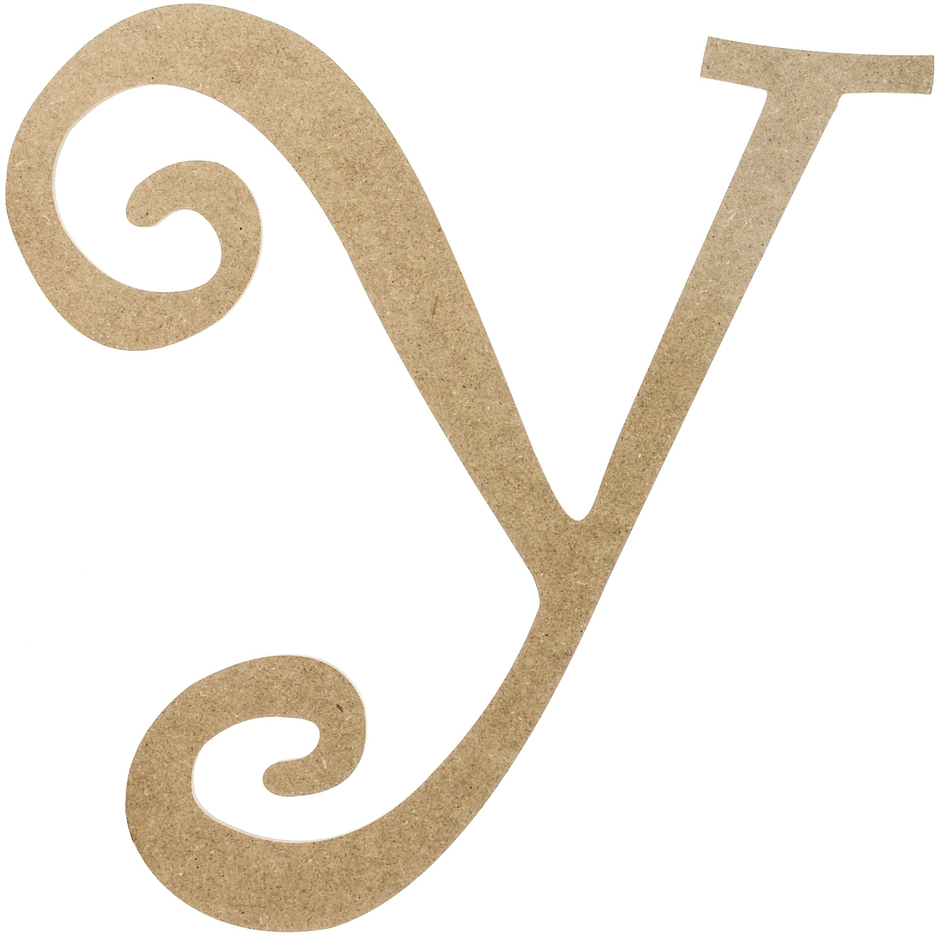 14" Decorative Wooden Curly Letter: Y Item Number: AB2169