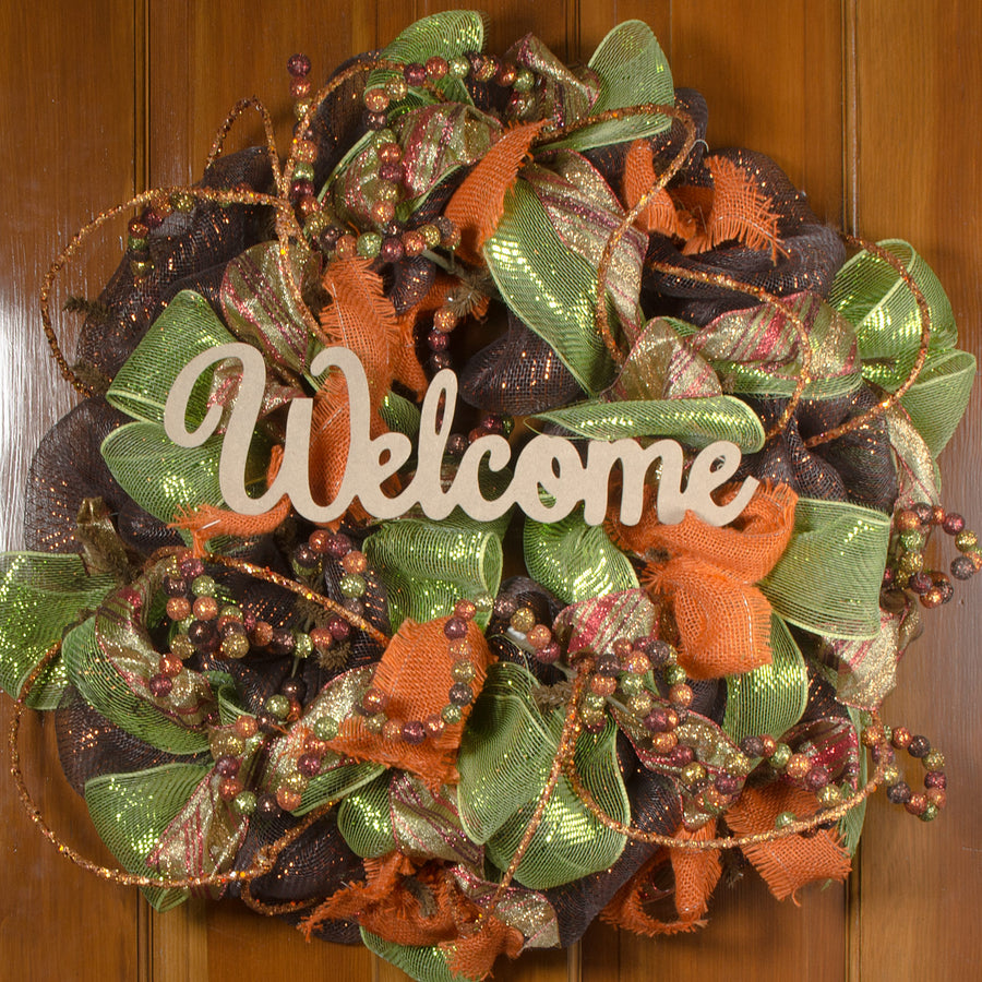 15" Decorative Wooden Welcome Sign: Natural Lifestyle Photo