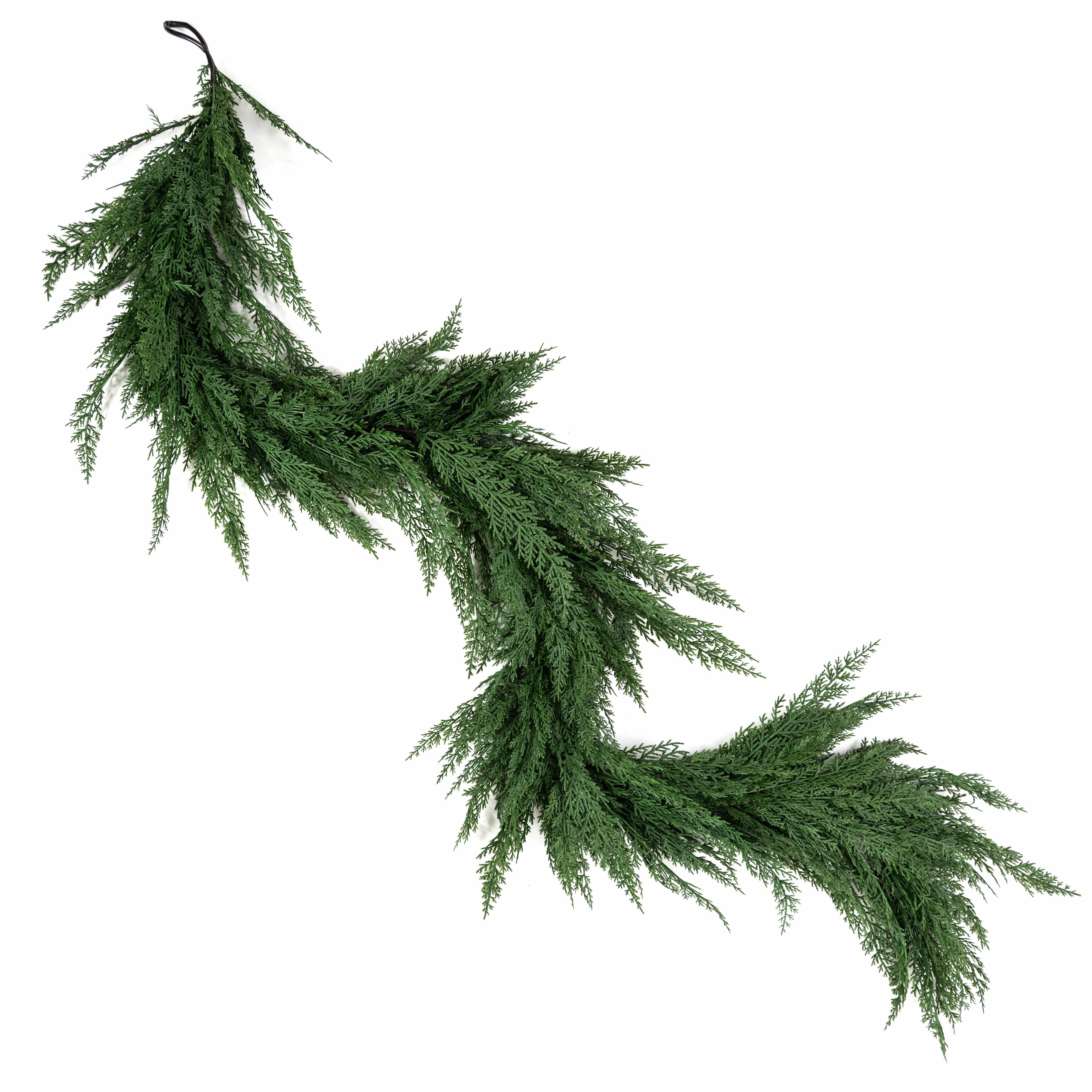 6' Deluxe Faux Cedar Arborvitae Garland detail photo 4