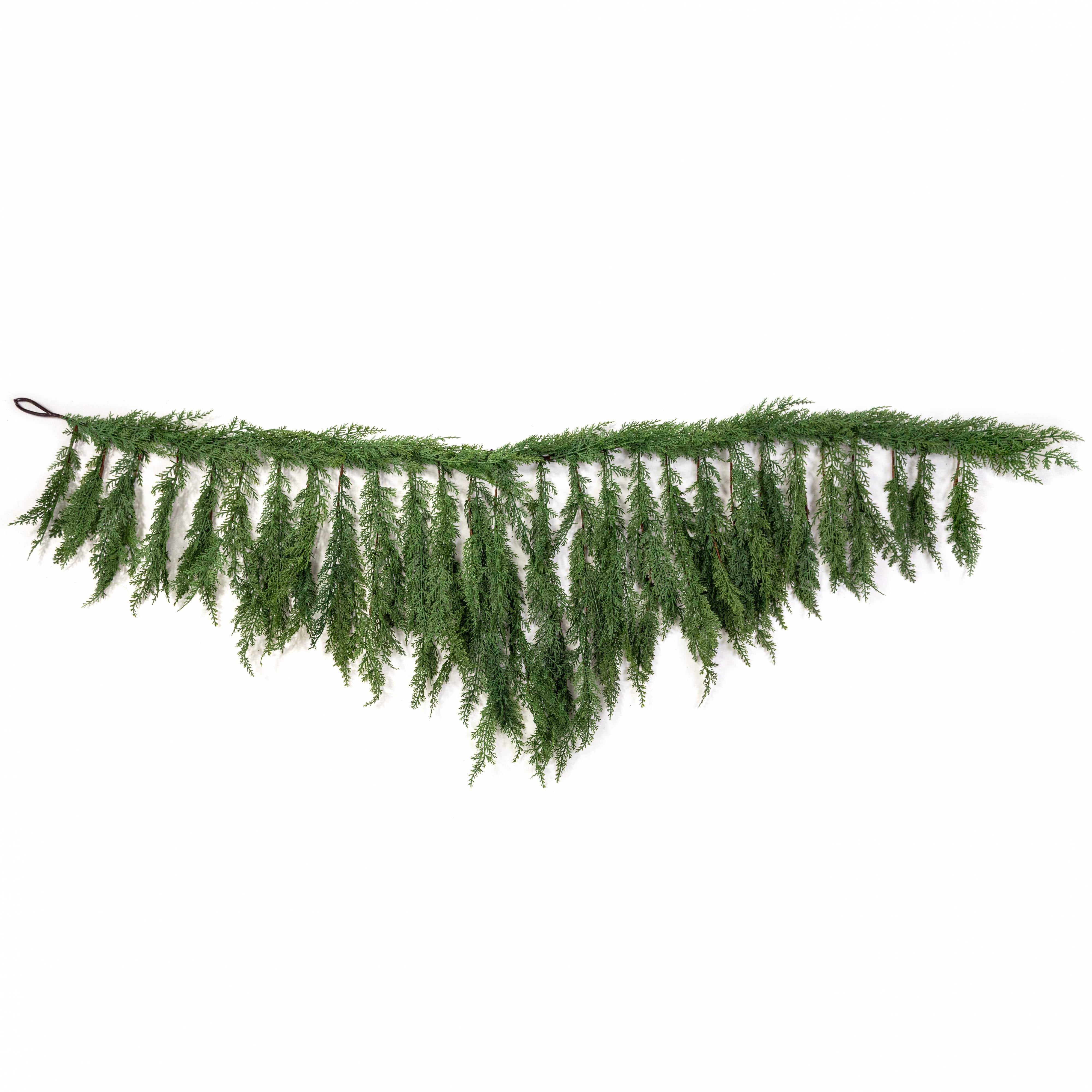 6' Deluxe Faux Cedar Arborvitae Mantle Garland Item Number: XX9439