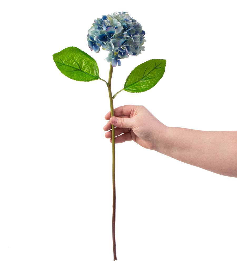 21" Deluxe Hydrangea Stem: Watercolor Blue detail photo 3