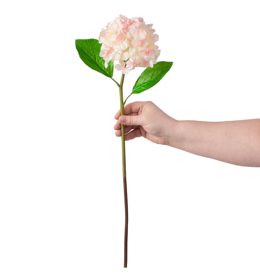 21" Deluxe Hydrangea Stem: Watercolor Pink detail photo 3