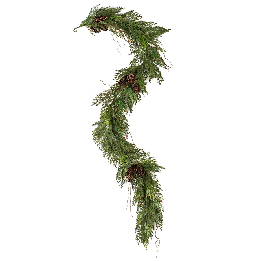 72" Deluxe Incense Cedar & Pinecone Garland detail photo 5