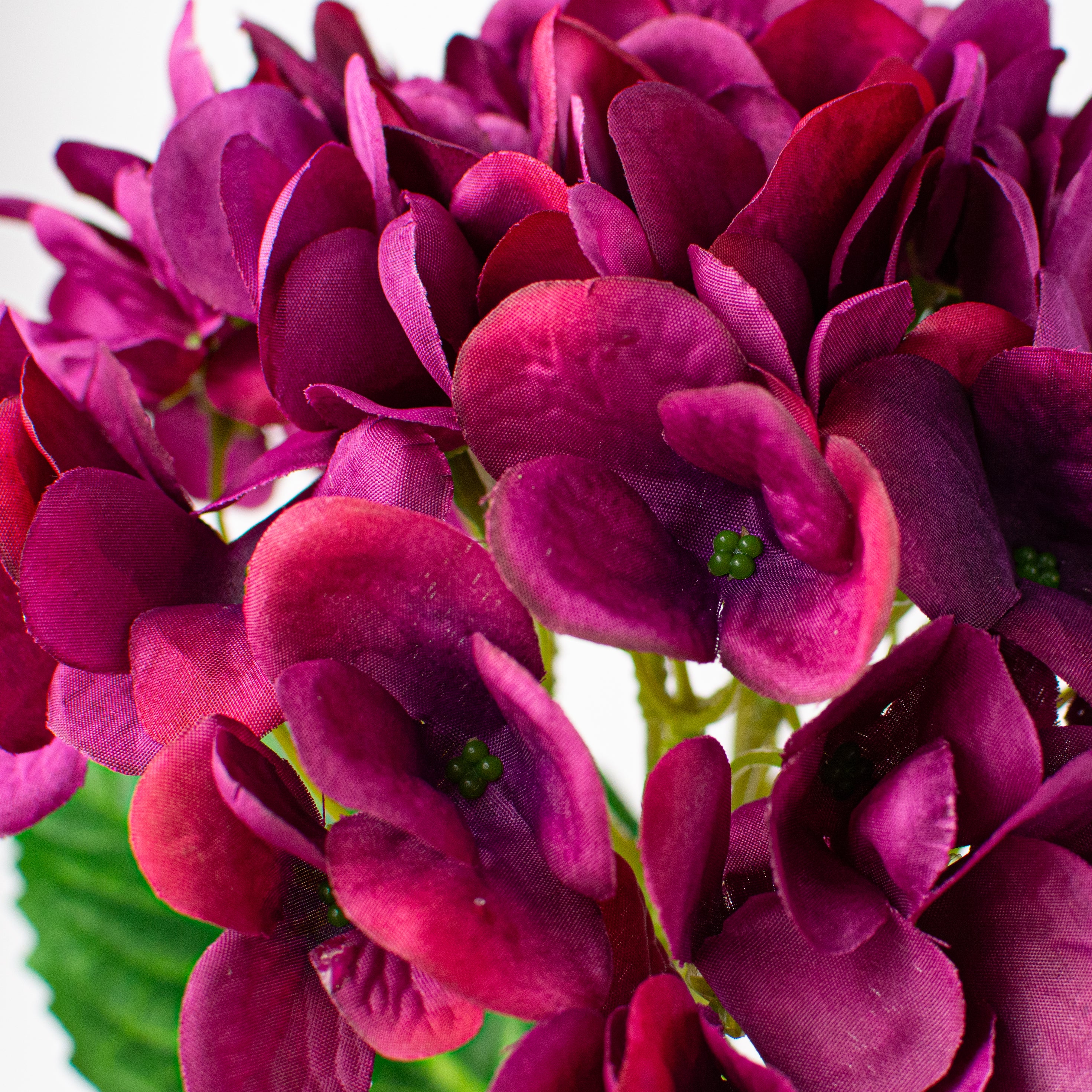 19" Deluxe Mophead Hydrangea Spray: Fuchsia Pink, Violet Lifestyle Photo