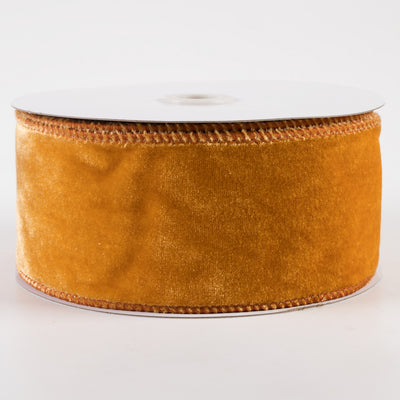2.5" Deluxe Velvet Satin Backing Ribbon: Antique Gold (10 Yards)