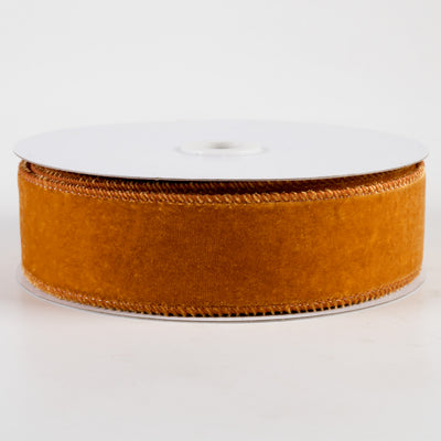 1.5" Deluxe Velvet Satin Backing Ribbon: Antique Gold (10 Yards)